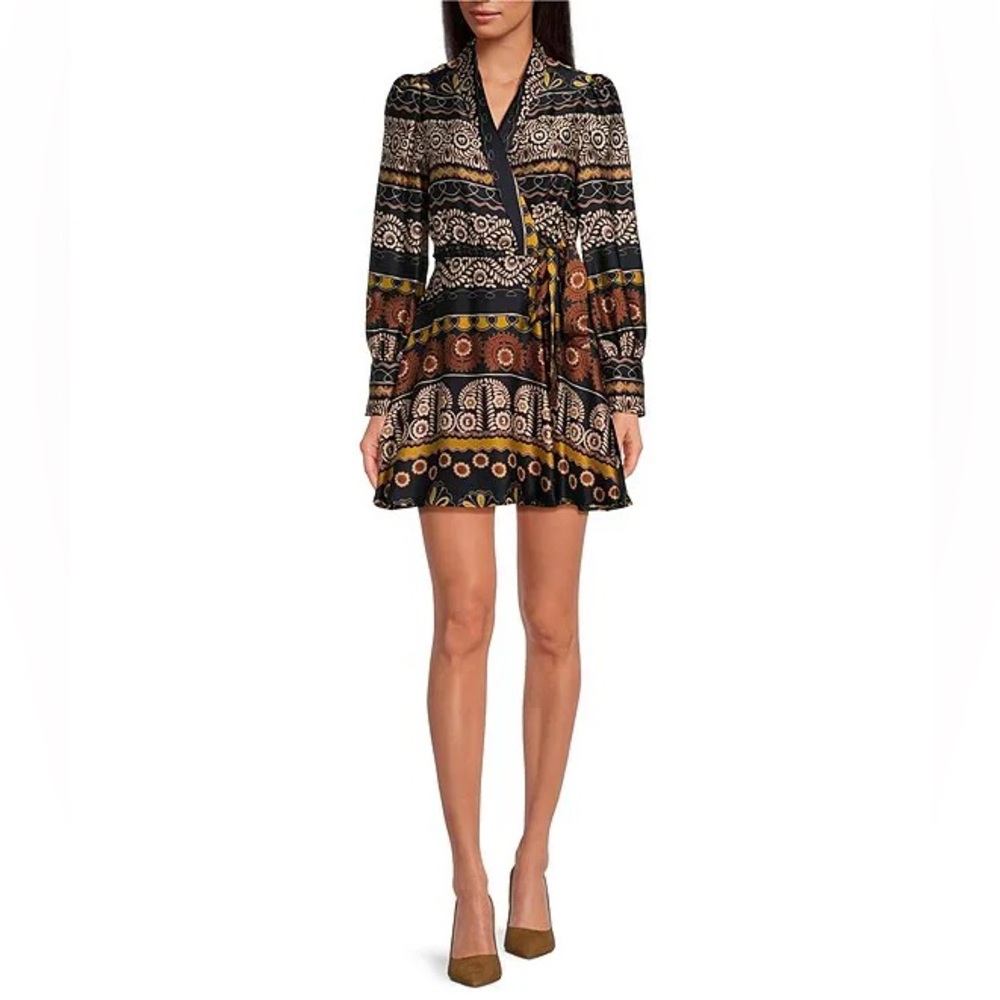 Chelsea and Violet Vanessa Floral Stripe Satin dress